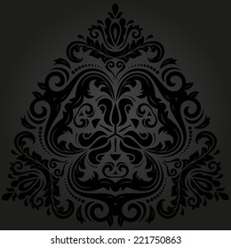 Orient vector ornamental round lace with damask and arabesque elements. Traditional ornament