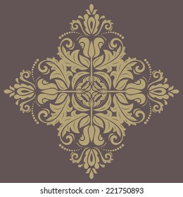 Orient vector ornamental round lace with damask and arabesque elements. Traditional ornament