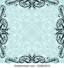 Oriental 3D frame is on blue