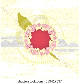 oriental abstract background with geometrical shapes 