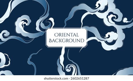 Oriental abstract cloud background vector