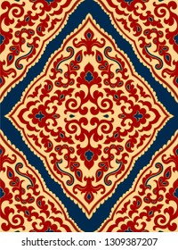 Oriental abstract ornament. Template for carpet, textile and any surface. Seamless vector pattern.