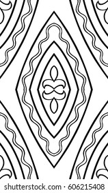 Oriental abstract ornament. Template for carpet, textile and any surface. Seamless geometric pattern on a white background.