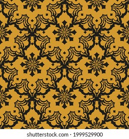 Fondo de vector abstracto oriental sin costuras. Fondo de escritorio en una plantilla de estilo vintage. Elemento floral indio.