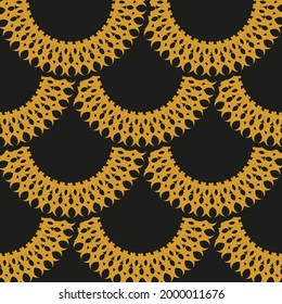 Oriental abstract seamless vector background. Wallpaper in a vintage style template. Indian floral element.