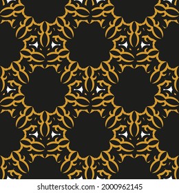 Oriental abstract seamless vector background. Indian floral element. Graphic ornament for wallpaper, fabric, wrapping, packaging. Oriental abstract floral ornament. Simple style, vector illustration.