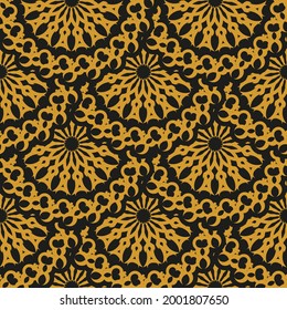 Oriental abstract seamless vector background. Wallpaper in a vintage style template. Indian floral element. Ornament for wallpaper, fabric, packaging and paper. Simple style, vector illustration.