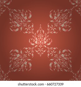 Oriental abstract vector classic pattern. Vintage seamless pattern with orange, beige and pink repeating elements.