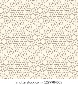 Oriental ancient mosaic pattern. Ethnic ornament. Repeated geometric figures, stars motif. Seamless surface design. Ornamental wallpaper. Geo abstract background. Digital paper, textile print. Vector