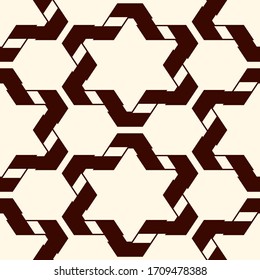 Diseño antiguo de mosaico oriental sin fisuras. Ornamento árabe. Cifras geométricas repetidas, hexágono, estelar de la superficie. Papel pintado ornamental. Diseño geográfico de papel digital. Fondo abstracto del vector