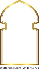Oriental Arch rectangular frame architecture window door Gold picture frame luxury golden frame gold border Golden vector framework banner decoration decorative element template isolated abstract art