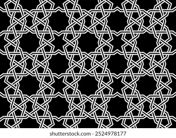 Oriental Art of Geometric Repeating patterns. Seamless pattern background of Printable vector. Interlocking knots layout cover of background design.
