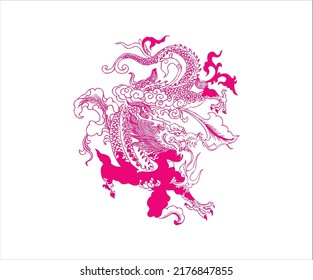 siluetas de arte oriental vec con fondo blanco