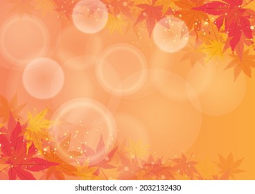 Oriental Asia China Japan Traditional Autumn Leaves Background
