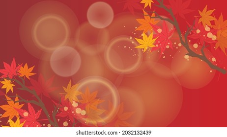 Oriental Asia China Japan Traditional Autumn Leaves Background

