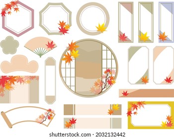 Oriental Asia China Japan Traditional Autumn Leaves Background
