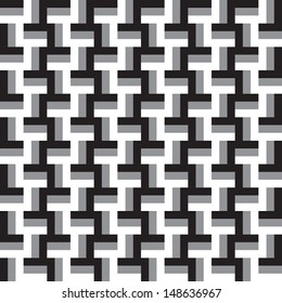 Oriental Asian Chinese Pattern in bold square geometric vertical lines in maze style in black and grey color shades
