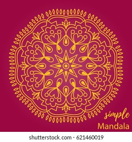 Oriental asian mandala doodle vector illustration