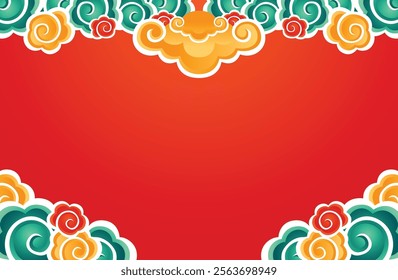 oriental asian style cloud abstract background