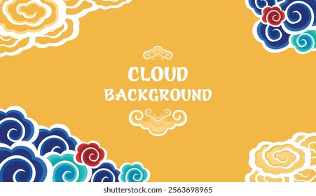 Oriental asian style cloud abstract vector