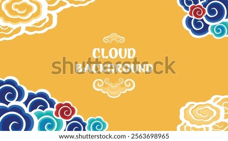 Oriental asian style cloud abstract vector