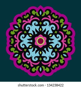 Oriental  Authentic Round Ornament with persian motif