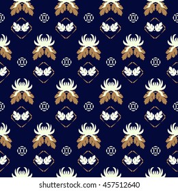 Oriental background in the Chinese and Japanese style. Traditional pattern with chrysanthemums