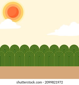 Oriental background illustration of the sun.