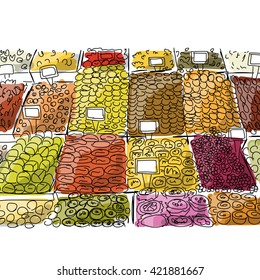 Oriental bazaar, sketch for your design