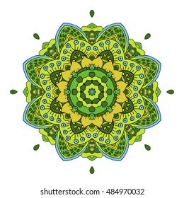 Oriental beautiful ornament. Mandala. Round. Hand drawing. Relax, yoga