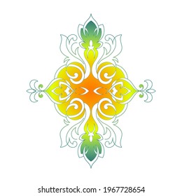 Oriental beautiful pattern on white background. Element for design. Vector illustration.