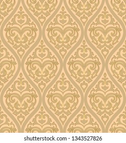 Oriental beige  ornament. Template for carpet, textile and any surface. Seamless vector pattern.