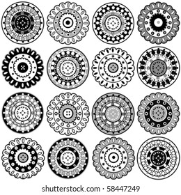 Oriental black elements