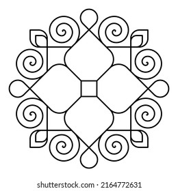 Orientalische, schwarz-weiße Vektorgrafik. Arabesque Design. Line Art zum Färben, Grußkarten und Hochzeitseinladungen. Dekorative abstrakte lineare Mandala. Einfache Bearbeitung von Farben und Linien.