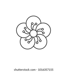 oriental blossom outline icon