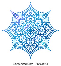Oriental blue mandala vector illustration