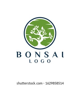 Oriental Bonsai Art, Japanese Mini Small Plant Tree logo design vector download