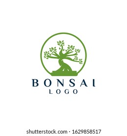 Oriental Bonsai Art, Japanese Mini Small Plant Tree logo design vector download