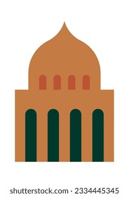 Oriental Building Silhouette Vector Illustration