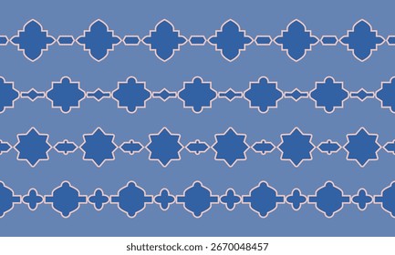 Línea de oro de cerámica oriental con fronteras árabes marroquíes. Patrones sin fisuras de estilo boho de contorno geométrico simple con adornos decorativos, Formas.