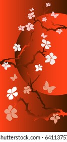 oriental cherry blossom background