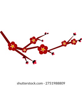 Oriental Cherry Blossom Graphic Element