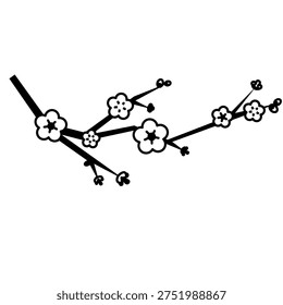Oriental Cherry Blossom Graphic Element