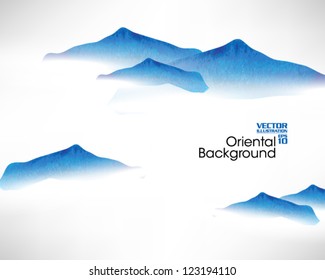 Oriental Chinese Ink Painting Vector Design