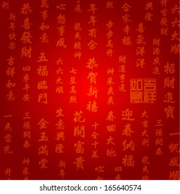 Oriental Chinese New Year Background Vector Design (Chinese Translation: Happy New Year, Greetings, Congratulations, All the Best, Good Luck, Welcome Prosperity)