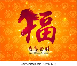 Oriental Chinese New Year Background Vector Design (Chinese Translation: Prosperity, Congratulations, Greetings )