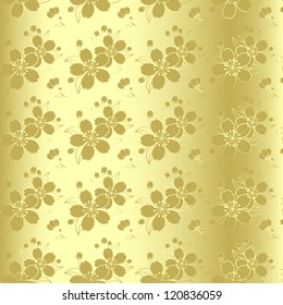 Oriental Chinese New Year Cherry Blossom Seamless Pattern