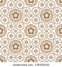 Oriental Chinese New Year elements vector design, circular pattern, Chinese porcelain, auspicious good luck wealth, seamless wallpaper background