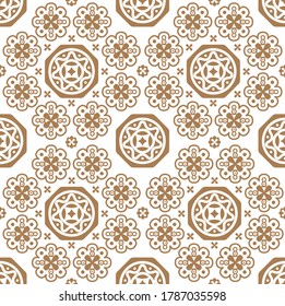 Oriental Chinese New Year elements vector design, circular pattern, Chinese porcelain, auspicious good luck wealth, seamless wallpaper background