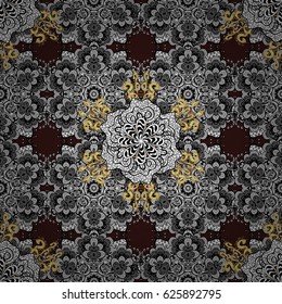 Oriental classic golden pattern. Vector abstract background with repeating elements. Brown on background.